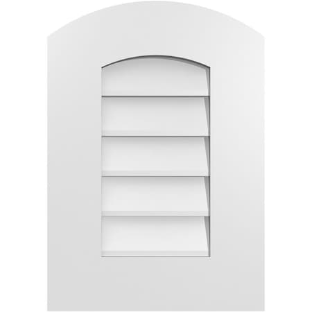 Ekena Millwork Arch Top Surface Mount PVC Gable Vent: Functional, w/ 3-1/2"W x 1"P Standard Frame, 14"W x 20"H GVPAR14X2001SF